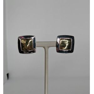 Jeep Collins Sterling & Brass Square Earrings